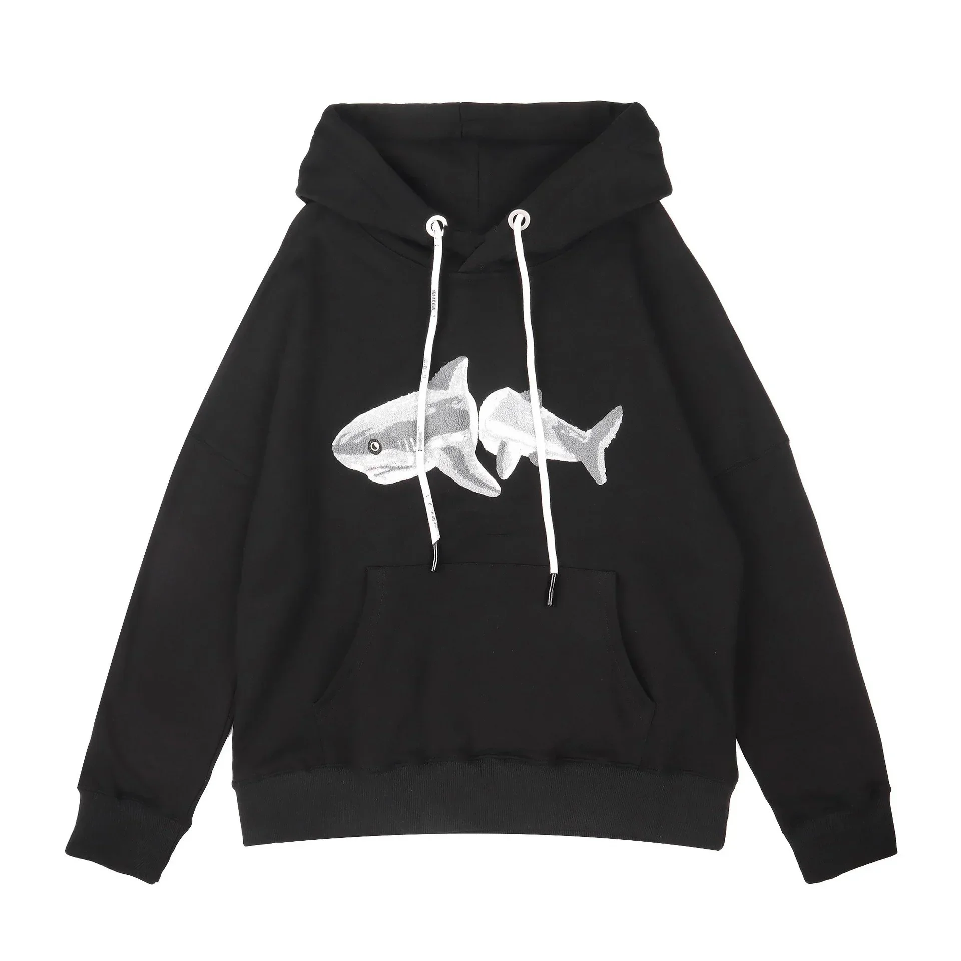 

palm angel Autumn and Winter New Shark Flocking Sweater Fashion Men's Fashion Women's Casual Loose Hooded Sweater Terry Hoodie