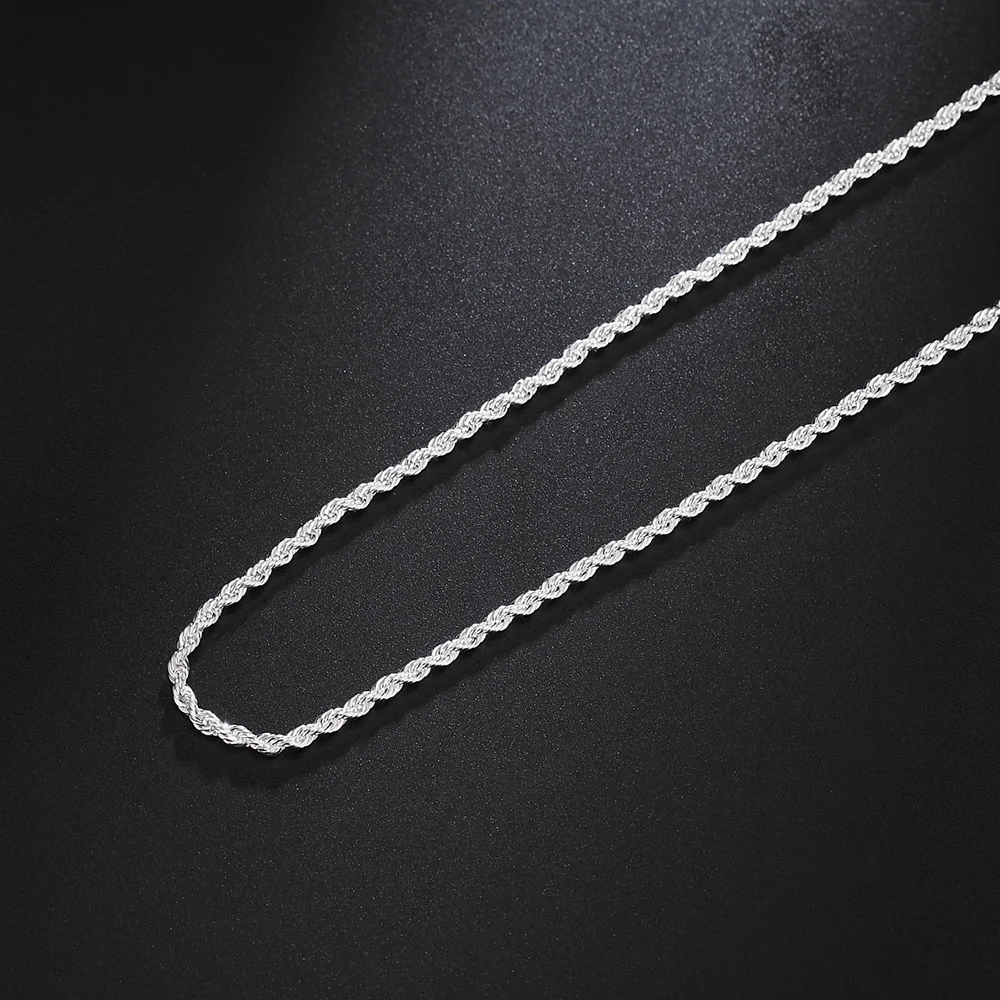 2022 New S925 Sterling Silver 2mm 16-30 Inches Charm Rope Chain Necklace For Women Men Fashion Wedding Jewelry Free Shipping
2022 New S925 Sterling Silver 2mm 16-30 Inches Charm Rope Chain Necklace For Women Men Fashion Wedding Jewelry Free Shipping