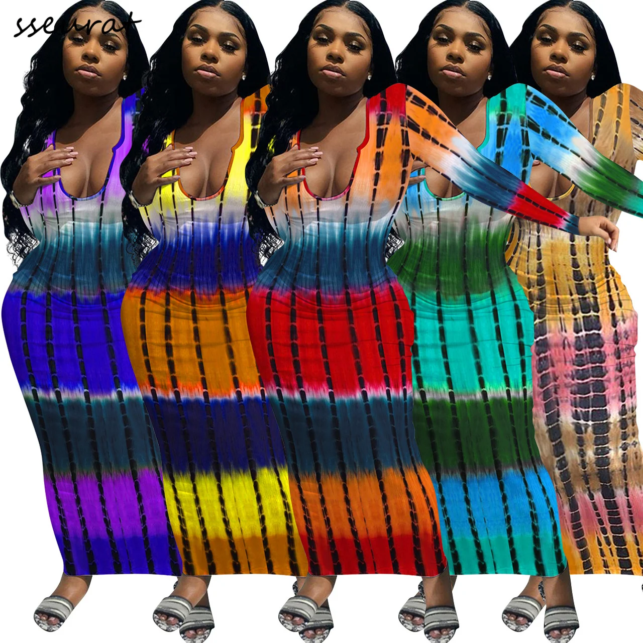 Women’s Casual Long Sleeve Bodycon Slim Sundress Tie-dye Print U-neck High-waist Tight Long Dress
Women’s Casual Long Sleeve Bodycon Slim Sundress Tie-dye Print U-neck High-waist Tight Long Dress