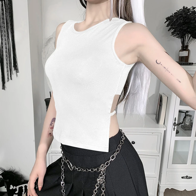 Summer Lace-up Back Slim Solid Sleeveless Short Top 2023 New Sexy Skinny Slim High-neck Basic Vest Crop Tops Women Clothing
Summer Lace-up Back Slim Solid Sleeveless Short Top 2023 New Sexy Skinny Slim High-neck Basic Vest Crop Tops Women Clothing