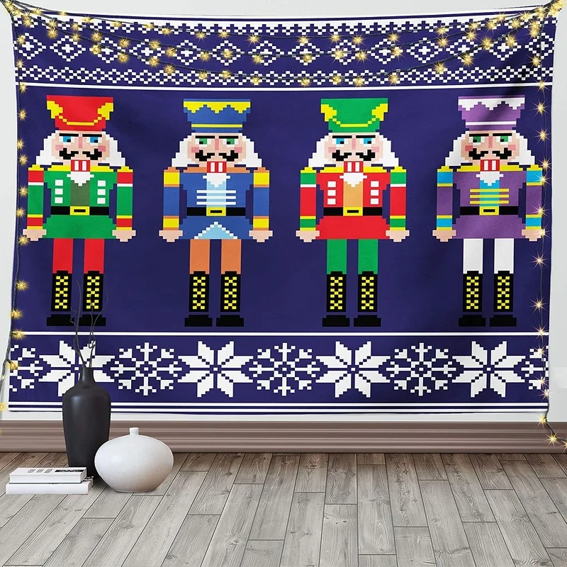 Nutcracker Tapestry King Size, Colorful Retro Style Pattern with Xmas and Scandinavian Motifs, Wall Hanging Wall Decor
Nutcracker Tapestry King Size, Colorful Retro Style Pattern with Xmas and Scandinavian Motifs, Wall Hanging Wall Decor