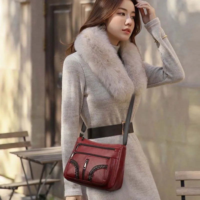 Messenger Bag Women Fashion PU Leather Luxury Designer Solid Color Purse Multi Pocket Vintage Female Braided Shoulder Handbag
Messenger Bag Women Fashion PU Leather Luxury Designer Solid Color Purse Multi Pocket Vintage Female Braided Shoulder Handbag