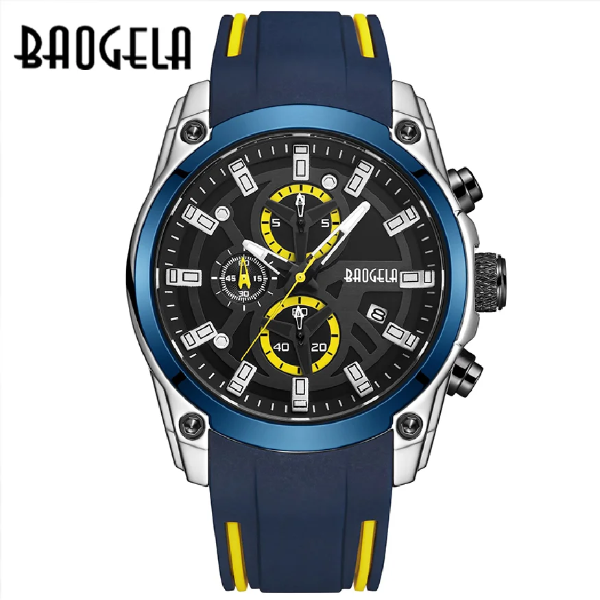BAOGELA Men's Military Sport Watches Men Waterproof Fashion Blue Silicone Strap Wristwatch Man Luxury Top Brand Luminous Watch
BAOGELA Men's Military Sport Watches Men Waterproof Fashion Blue Silicone Strap Wristwatch Man Luxury Top Brand Luminous Watch