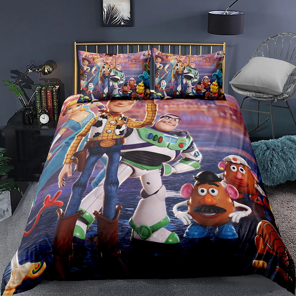 Disney Toy Story Bedding Set Woody Buzz Lightyear Children 3D Quilt Cover Pillowcase Cartoon Toy Story Home Textile Gift
Disney Toy Story Bedding Set Woody Buzz Lightyear Children 3D Quilt Cover Pillowcase Cartoon Toy Story Home Textile Gift