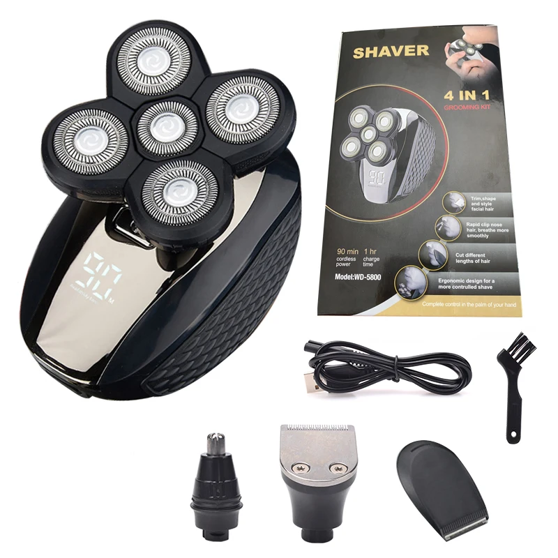 2021 New Electric Shaver 4 In 1 4D Men Bald Head 5 Floating Heads Beard Nose Ear Hair Trimmer USB Charge Clipper Facial Brush
2021 New Electric Shaver 4 In 1 4D Men Bald Head 5 Floating Heads Beard Nose Ear Hair Trimmer USB Charge Clipper Facial Brush