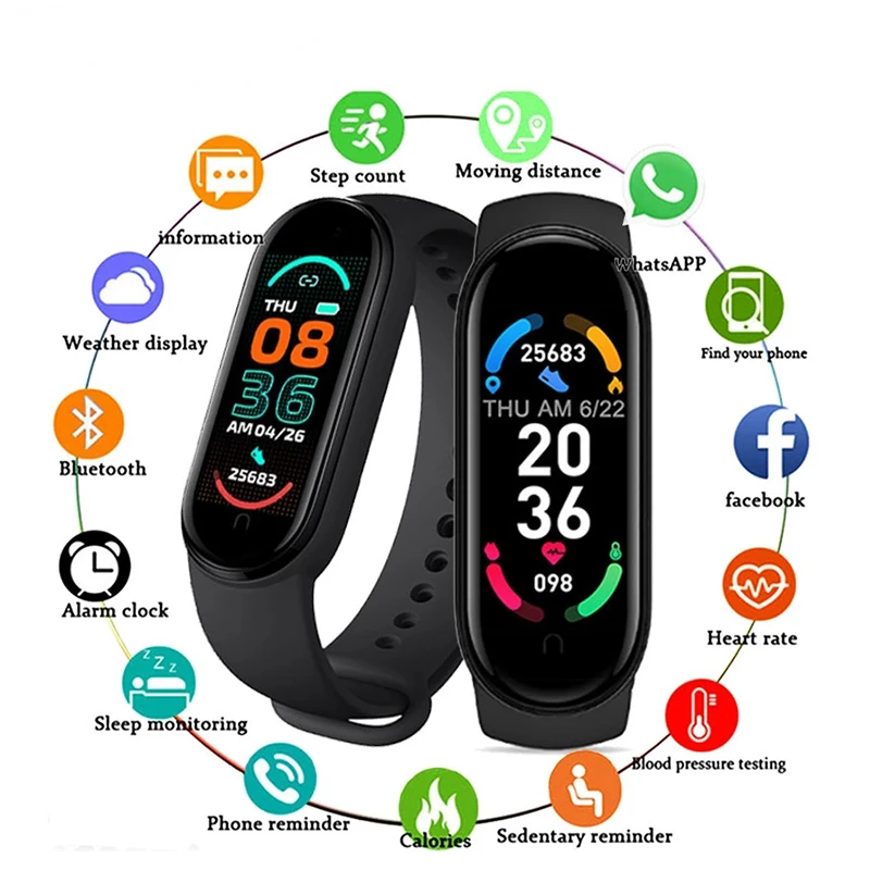 HOT M6 Plus Sports SmartWatch Heart Rate Blood Pressure Monitoring Waterproof Smart Bracelet Men's Women's Smart Watches
HOT M6 Plus Sports SmartWatch Heart Rate Blood Pressure Monitoring Waterproof Smart Bracelet Men's Women's Smart Watches