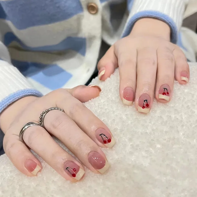 French White Edge Wear Nail Ice Transparent Small Fresh Cherry Nail Patch Short White Fake Nails Wholesale Removable
French White Edge Wear Nail Ice Transparent Small Fresh Cherry Nail Patch Short White Fake Nails Wholesale Removable