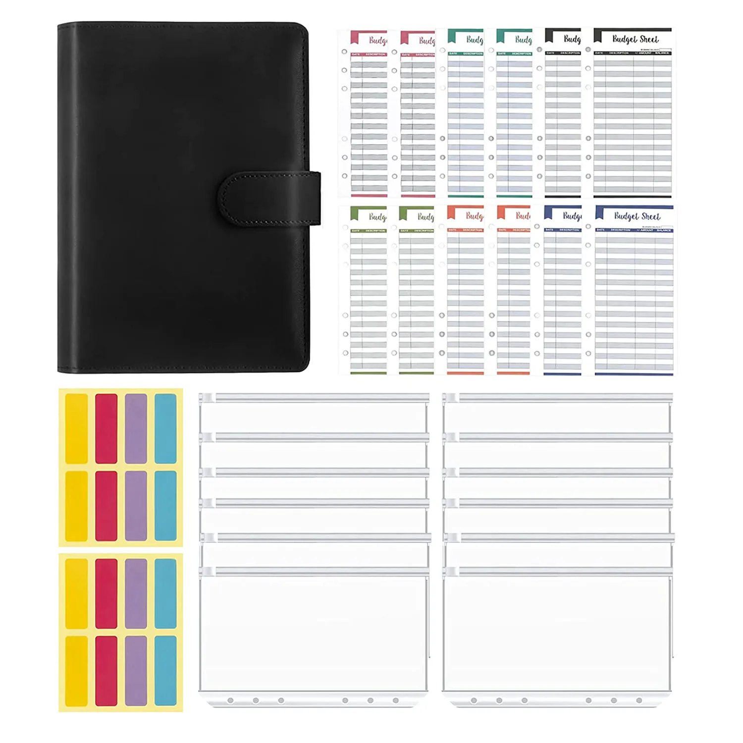 A6 PU Leather Budget Binder Money Saving Cash Envelopes System Cover,12Pcs Waterproof Clear Binder Pockets,12Pcs Expense Budget
A6 PU Leather Budget Binder Money Saving Cash Envelopes System Cover,12Pcs Waterproof Clear Binder Pockets,12Pcs Expense Budget