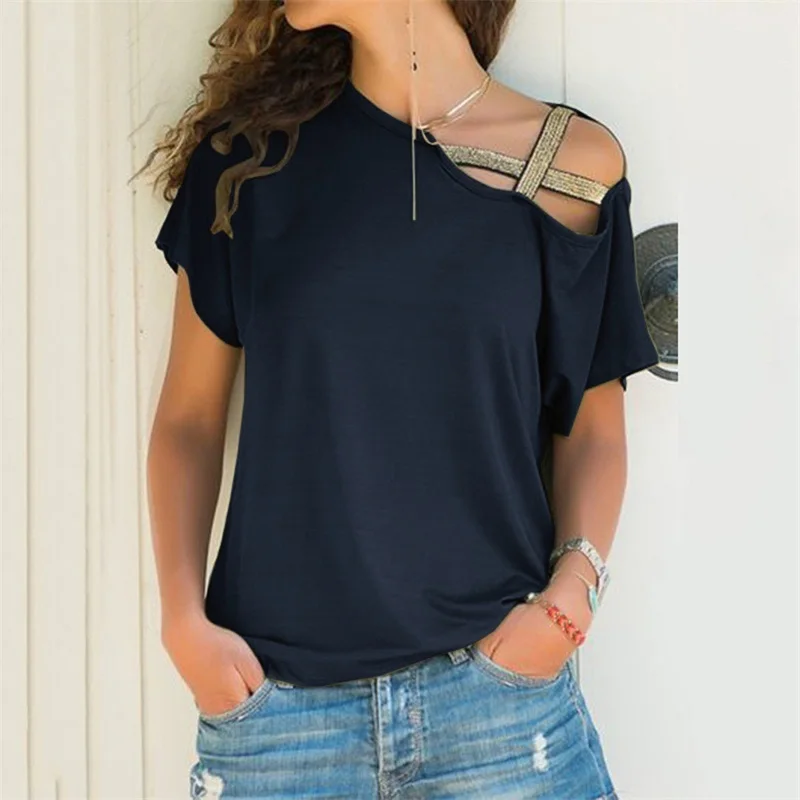 New Women 2022 Summer T-Shirt Criss Cross Short Sleeves T Shirt Sexy One Shoulder Solid Tops Blusa Casual T Shirt Tee
New Women 2022 Summer T-Shirt Criss Cross Short Sleeves T Shirt Sexy One Shoulder Solid Tops Blusa Casual T Shirt Tee