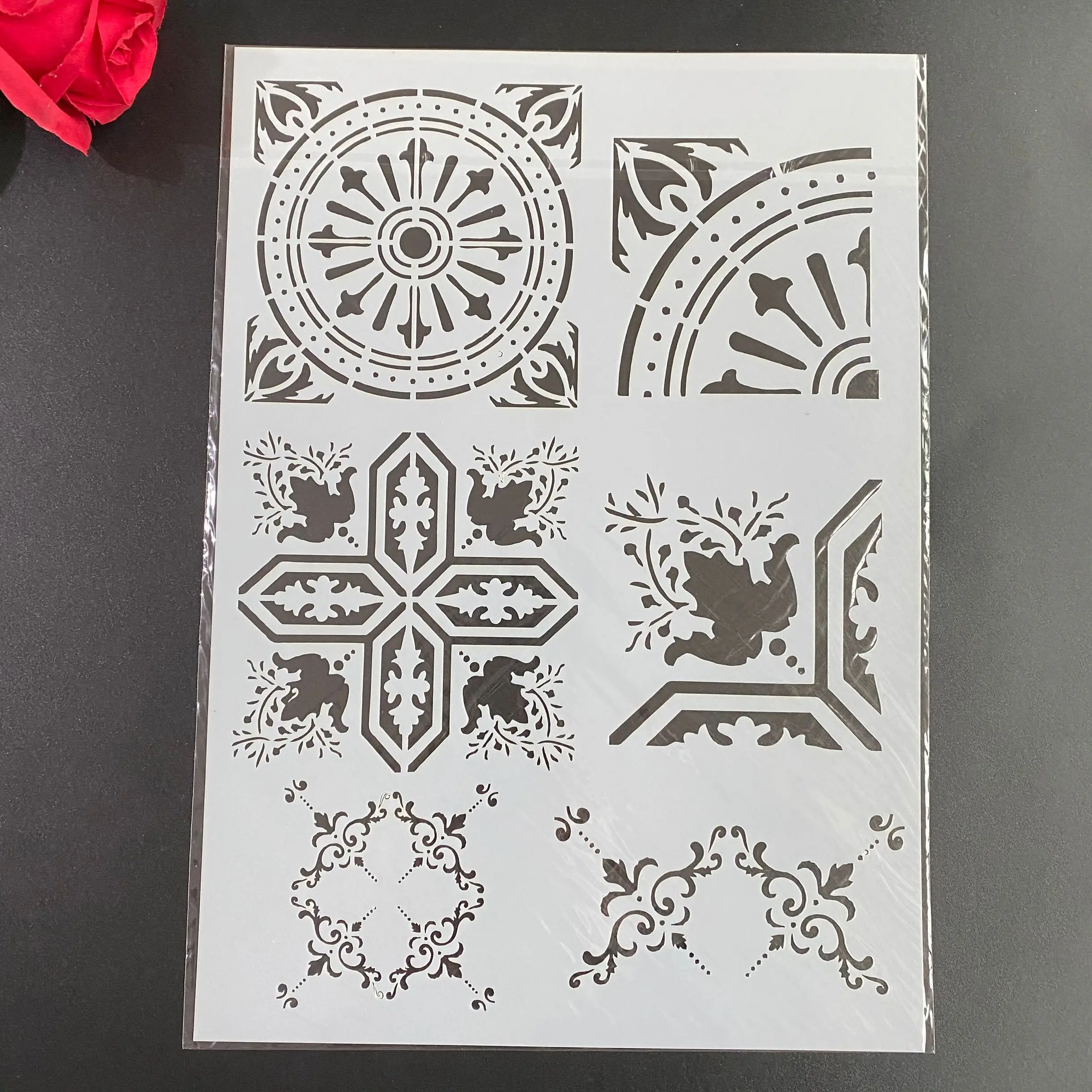 DIY Stencils Wall Painting Scrapbook Coloring Embossing Album Decorative Paper Card Template 29 * 21cm Compass shape lace
DIY Stencils Wall Painting Scrapbook Coloring Embossing Album Decorative Paper Card Template 29 * 21cm Compass shape lace