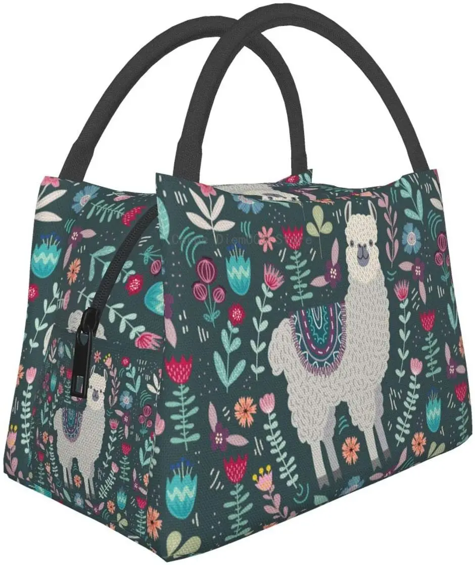 Cute Llama With Floral Lunch Bag Insulated Lunch Box Meal Prep Cooler Tote For Picnic Camping Work Travel
Cute Llama With Floral Lunch Bag Insulated Lunch Box Meal Prep Cooler Tote For Picnic Camping Work Travel