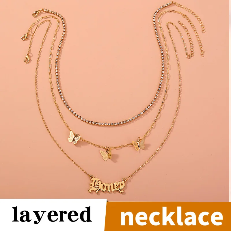 Wholesale Fashion Necklace Ornament Trendy Tassel Butterfly Multi-Layer Rhinestone Grab Chain Letter Girl Gift
Wholesale Fashion Necklace Ornament Trendy Tassel Butterfly Multi-Layer Rhinestone Grab Chain Letter Girl Gift