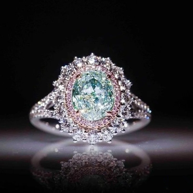 Exquisite Fashion Pink Crystal Diamond Ring for Women Inlaid with Green Topaz Colored Gemstones Ladies Ring
Exquisite Fashion Pink Crystal Diamond Ring for Women Inlaid with Green Topaz Colored Gemstones Ladies Ring