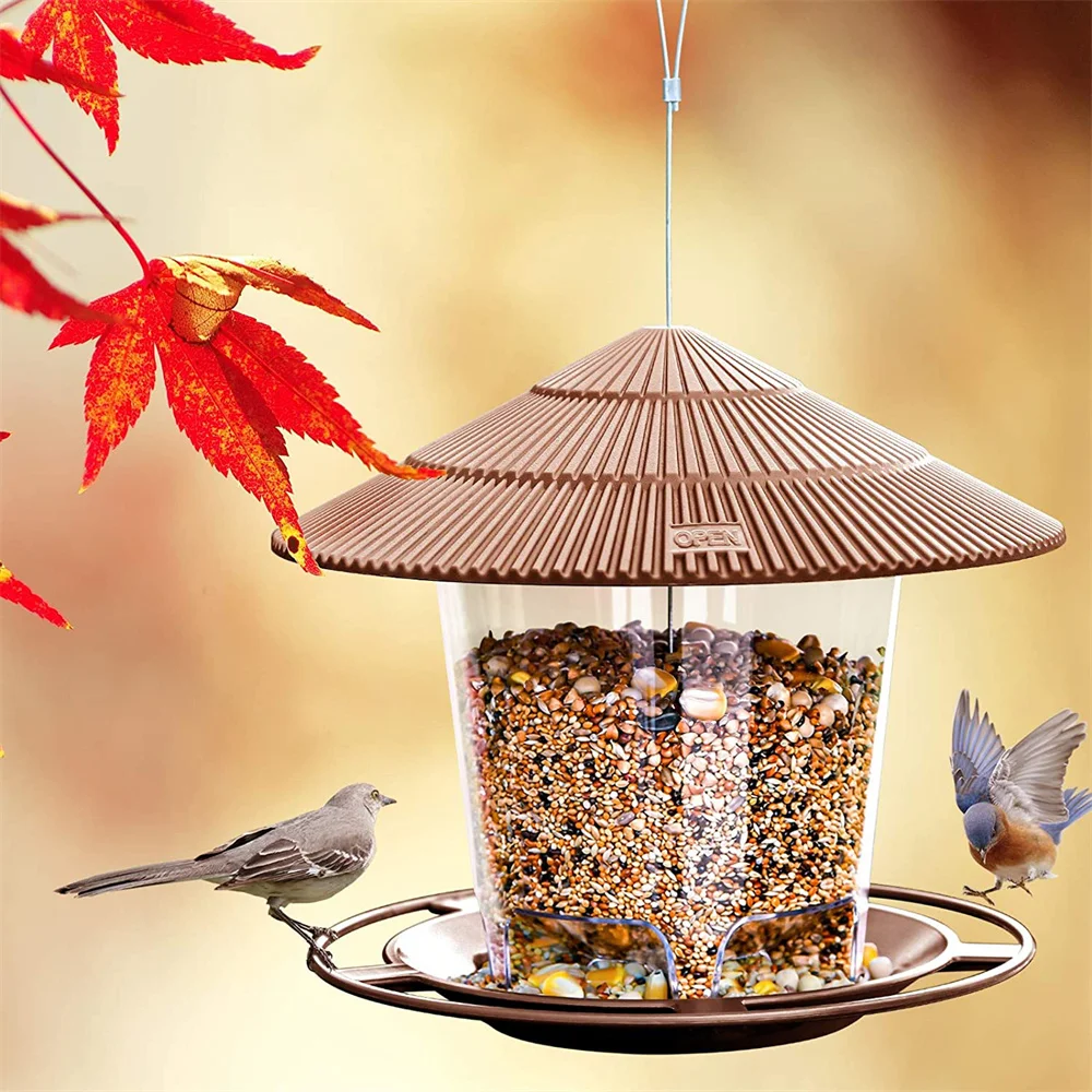 Waterproof Wild Bird Feeder Outdoor Gazebo Hanging Feed Large Container With Hang Rope Feeding House Type Bird Feeder Decor
Waterproof Wild Bird Feeder Outdoor Gazebo Hanging Feed Large Container With Hang Rope Feeding House Type Bird Feeder Decor