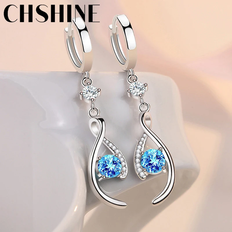 CHSHINE 925 Sterling Silver Love Interweave Blue AAA Zircon Earrings for Women's Wedding Gifts Fashion Jewelry
CHSHINE 925 Sterling Silver Love Interweave Blue AAA Zircon Earrings for Women's Wedding Gifts Fashion Jewelry
