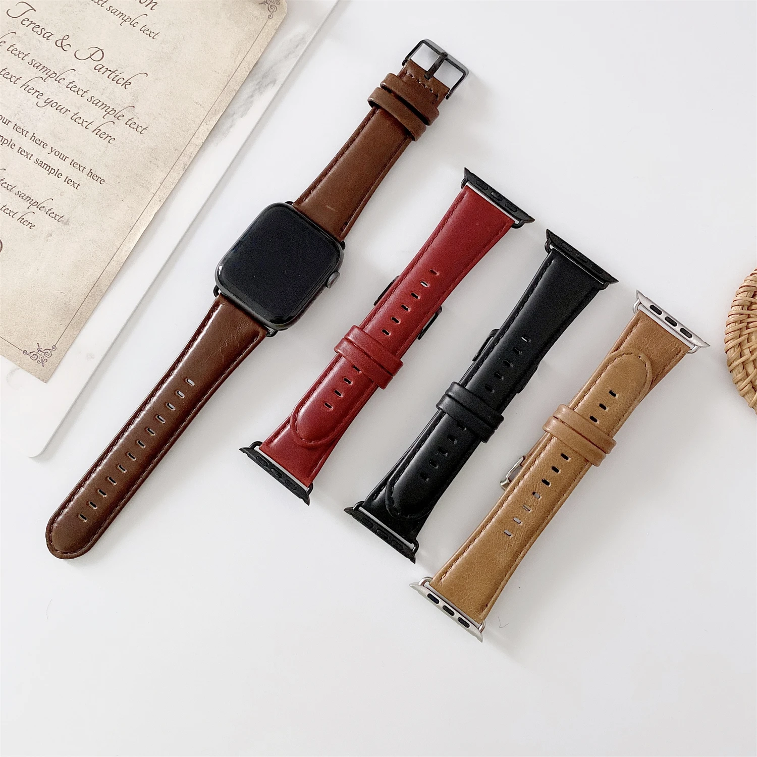 Oil Wax Leather Strap for Apple Watch Band 41mm 45mm 44mm 40mm 42mm 38mm Bracelet Belt Correa Watchband for iWatch 7 SE 6 5 4 3
Oil Wax Leather Strap for Apple Watch Band 41mm 45mm 44mm 40mm 42mm 38mm Bracelet Belt Correa Watchband for iWatch 7 SE 6 5 4 3