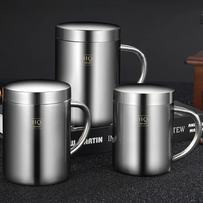 Stainless Steel Double Layer Anti-Scalding Thermal Mug with Lid, Coffee Cup, Tea Cups, Milk, Beer, Water Bottle, Home Office
Stainless Steel Double Layer Anti-Scalding Thermal Mug with Lid, Coffee Cup, Tea Cups, Milk, Beer, Water Bottle, Home Office