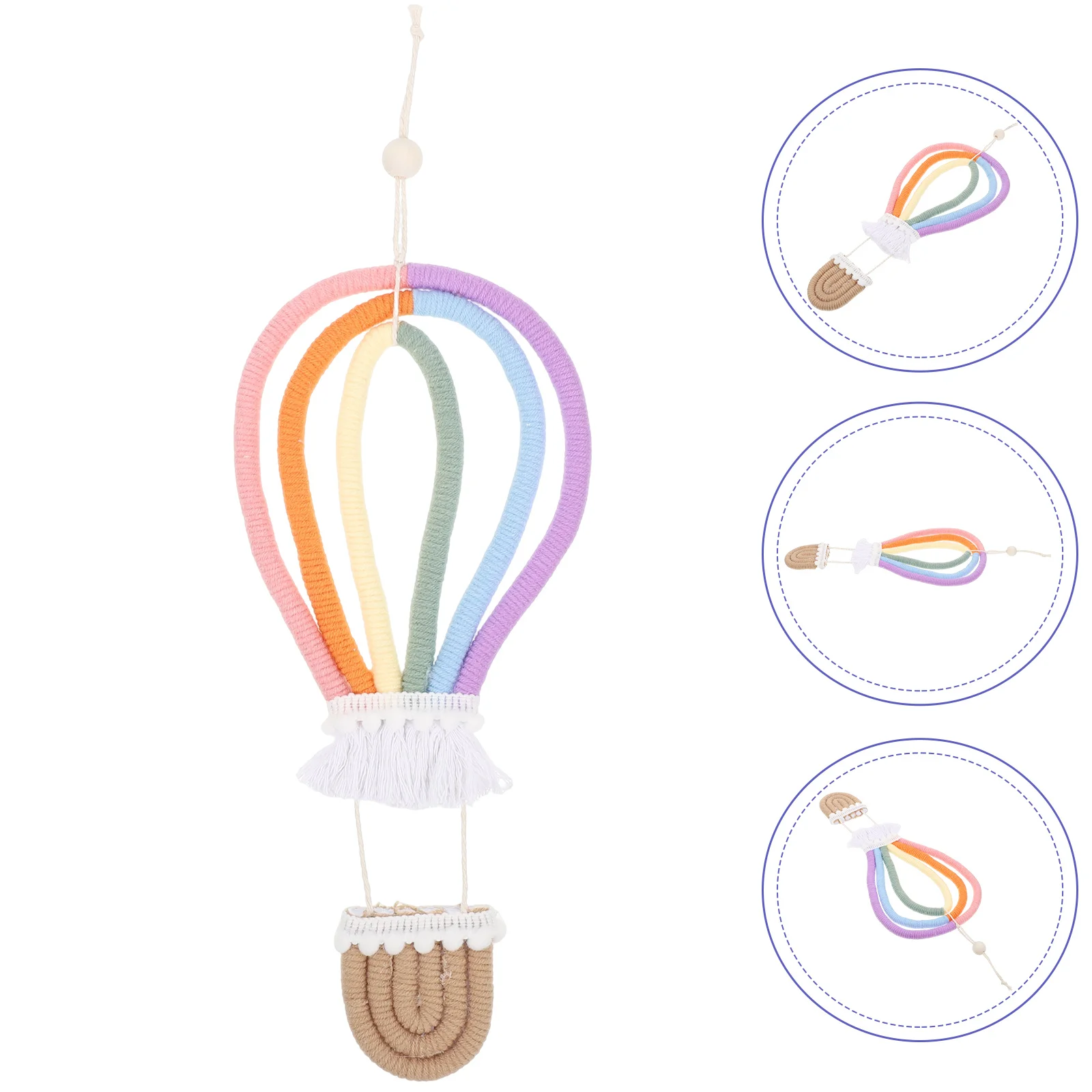 Hot Air Balloon Rainbow Hanging Wall Decors Large Woven Hot-air Cotton Thread Pendant Walls 
Hot Air Balloon Rainbow Hanging Wall Decors Large Woven Hot-air Cotton Thread Pendant Walls