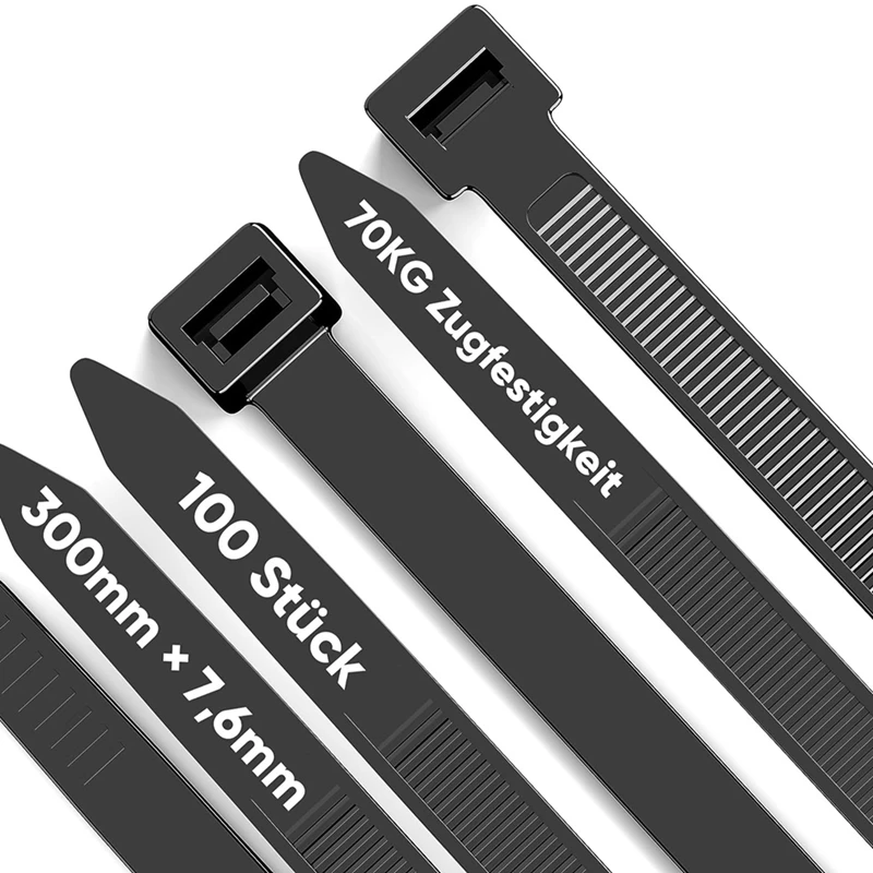 100 Pack Black Cable Zip Heavy Duty 12 Inch, 7.6Mm Strong Plastic Wire Ties With 70Kg Tensile Strength, UV Resistant
100 Pack Black Cable Zip Heavy Duty 12 Inch, 7.6Mm Strong Plastic Wire Ties With 70Kg Tensile Strength, UV Resistant