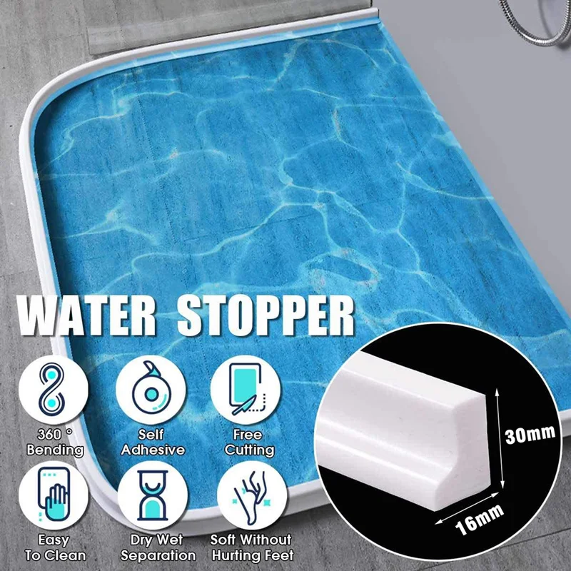 1M-3M Silicone Bathroom Water Stopper Blocker Shower Dam Non-slip Dry And Wet Separation Flood Barrier Door Bottom Sealing Strip
1M-3M Silicone Bathroom Water Stopper Blocker Shower Dam Non-slip Dry And Wet Separation Flood Barrier Door Bottom Sealing Strip