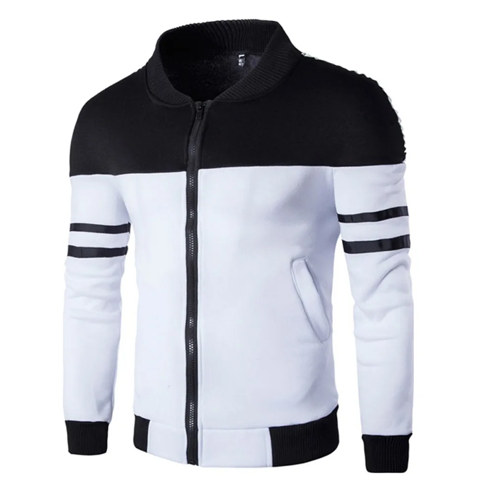 Fashion Men Jacket Coat Black Striped Coat Autumn Winter Zipper Sportswear Patchwork Jacket Long Sleeve Coats Женская Куртка
Fashion Men Jacket Coat Black Striped Coat Autumn Winter Zipper Sportswear Patchwork Jacket Long Sleeve Coats Женская Куртка