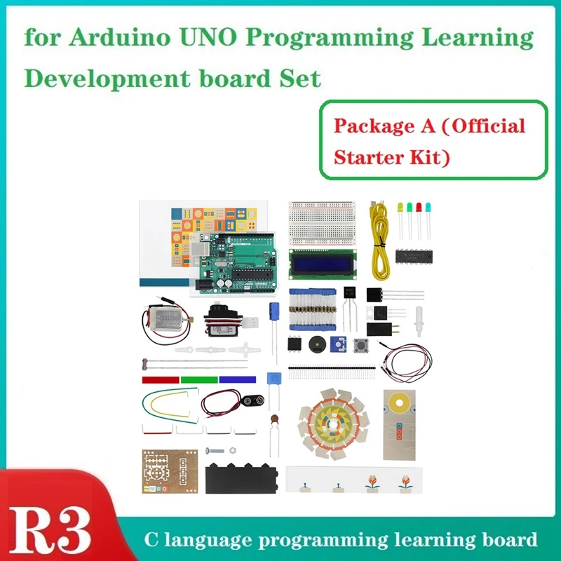 

For Arduino UNO R3 Development Board Atmega328p 32KB Arduino MCU C Language Programming Learning Official Starter Kit PCB+Metal