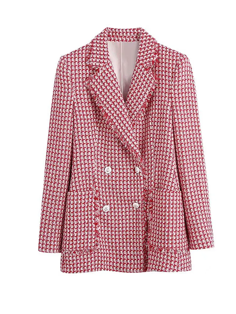 Nlzgmsj ZBZA 2022 Women Pattern Women Casual Suit Jacket Spring Autumn Fashion Double Breasted Slim Office Lady Blazers 202202
Nlzgmsj ZBZA 2022 Women Pattern Women Casual Suit Jacket Spring Autumn Fashion Double Breasted Slim Office Lady Blazers 202202