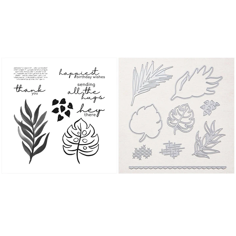

Artfully Layered Stamp and Tropical Layers Dies Clear Stamps Transparent Stamps for DIY Scrapbooking Greeting Card Making 20A