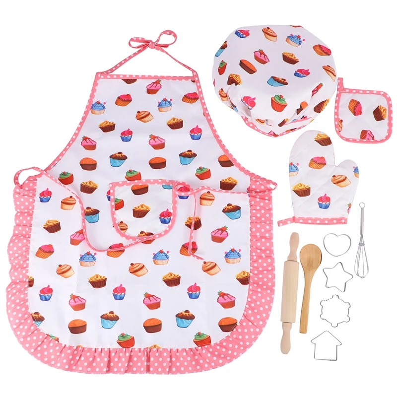 Kids Cooking And Baking Set - 11Pcs Kitchen Costume Role Play Kits Apron Hat Funny Toy For Children
Kids Cooking And Baking Set - 11Pcs Kitchen Costume Role Play Kits Apron Hat Funny Toy For Children