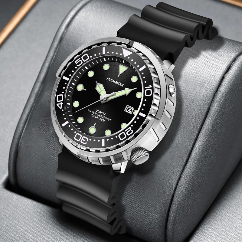 FOXBOX Classic Mens Watch Top Brand Luxury 50M Waterproof Silicone Sport Watch for Men Quartz Date Clock Wristwatch Montre Homme
FOXBOX Classic Mens Watch Top Brand Luxury 50M Waterproof Silicone Sport Watch for Men Quartz Date Clock Wristwatch Montre Homme