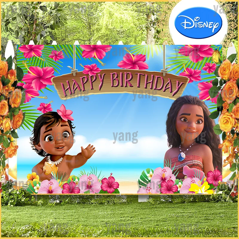 Cartoon Lovely Disney Princess Moana Custom Blue Sky Backdrop Happy Birthday Party Decoration Flowers Photography Background 
Cartoon Lovely Disney Princess Moana Custom Blue Sky Backdrop Happy Birthday Party Decoration Flowers Photography Background