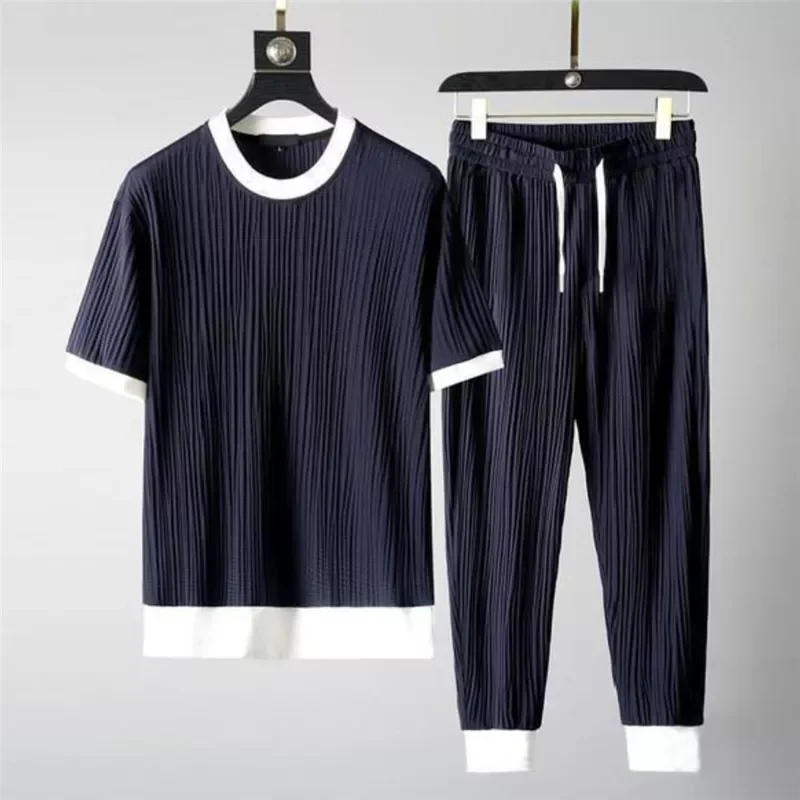 2023New Size Men's Clothing Two Piece Set Tracksuit New Korean Fashion Short Sleeve Tshirts Solid O Neck Pullovers Sport Clo
2023New Size Men's Clothing Two Piece Set Tracksuit New Korean Fashion Short Sleeve Tshirts Solid O Neck Pullovers Sport Clo