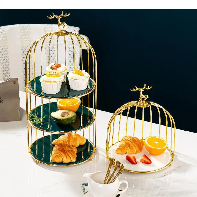 Wrought Iron Ceramic Cake Stand Multi-layer Fruit Plate Snacks Tray Dessert Plate Cake Pan Elk Display Stand Decorative Plates
Wrought Iron Ceramic Cake Stand Multi-layer Fruit Plate Snacks Tray Dessert Plate Cake Pan Elk Display Stand Decorative Plates