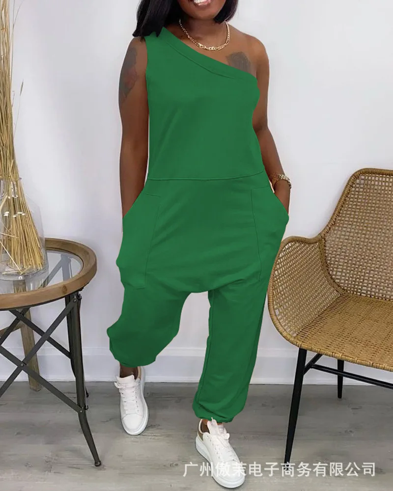 Elegant woman jumpsuits 2022 summer loose street jumpsuit slanted neck off-shoulder pocket long sports jumpsuit
Elegant woman jumpsuits 2022 summer loose street jumpsuit slanted neck off-shoulder pocket long sports jumpsuit
