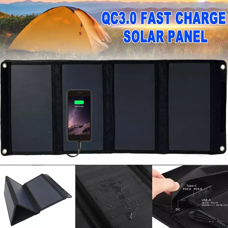 2023New 100W QC3.0 Fast Charge Solar Panels Portable Foldable Waterproof USB Type-C Solar Panel Charger Power Bank for Phone Bat
2023New 100W QC3.0 Fast Charge Solar Panels Portable Foldable Waterproof USB Type-C Solar Panel Charger Power Bank for Phone Bat