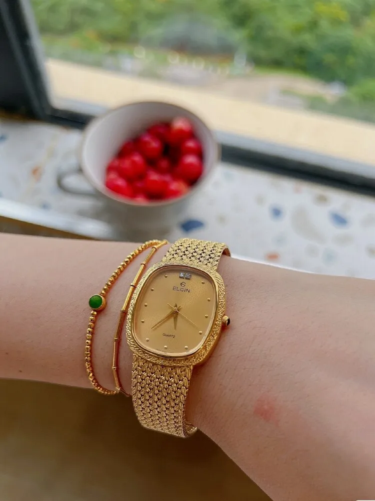 Elgin wheat braid chain neutral medieval style Swiss quartz women's watch vintage
Elgin wheat braid chain neutral medieval style Swiss quartz women's watch vintage