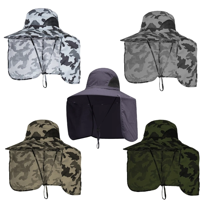 Unisex Mesh Breathable Wide Brim Sun Protection Cap With Neck Flap Double Purpose Cap Large Fisherman Hat Bucket Outdoor
Unisex Mesh Breathable Wide Brim Sun Protection Cap With Neck Flap Double Purpose Cap Large Fisherman Hat Bucket Outdoor