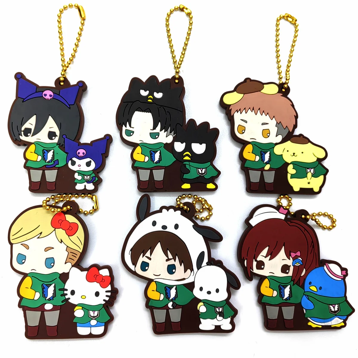 Sanrioo x Attack on Titan Anime Rubber Keychain and Bag Charm Gaming Keychain Toys
Sanrioo x Attack on Titan Anime Rubber Keychain and Bag Charm Gaming Keychain Toys