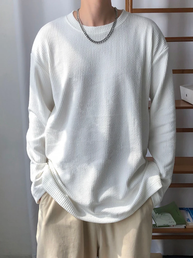 Men's sweater spring and autumn heavy pure white bottom shirt t-shirt long-sleeved ins
Men's sweater spring and autumn heavy pure white bottom shirt t-shirt long-sleeved ins