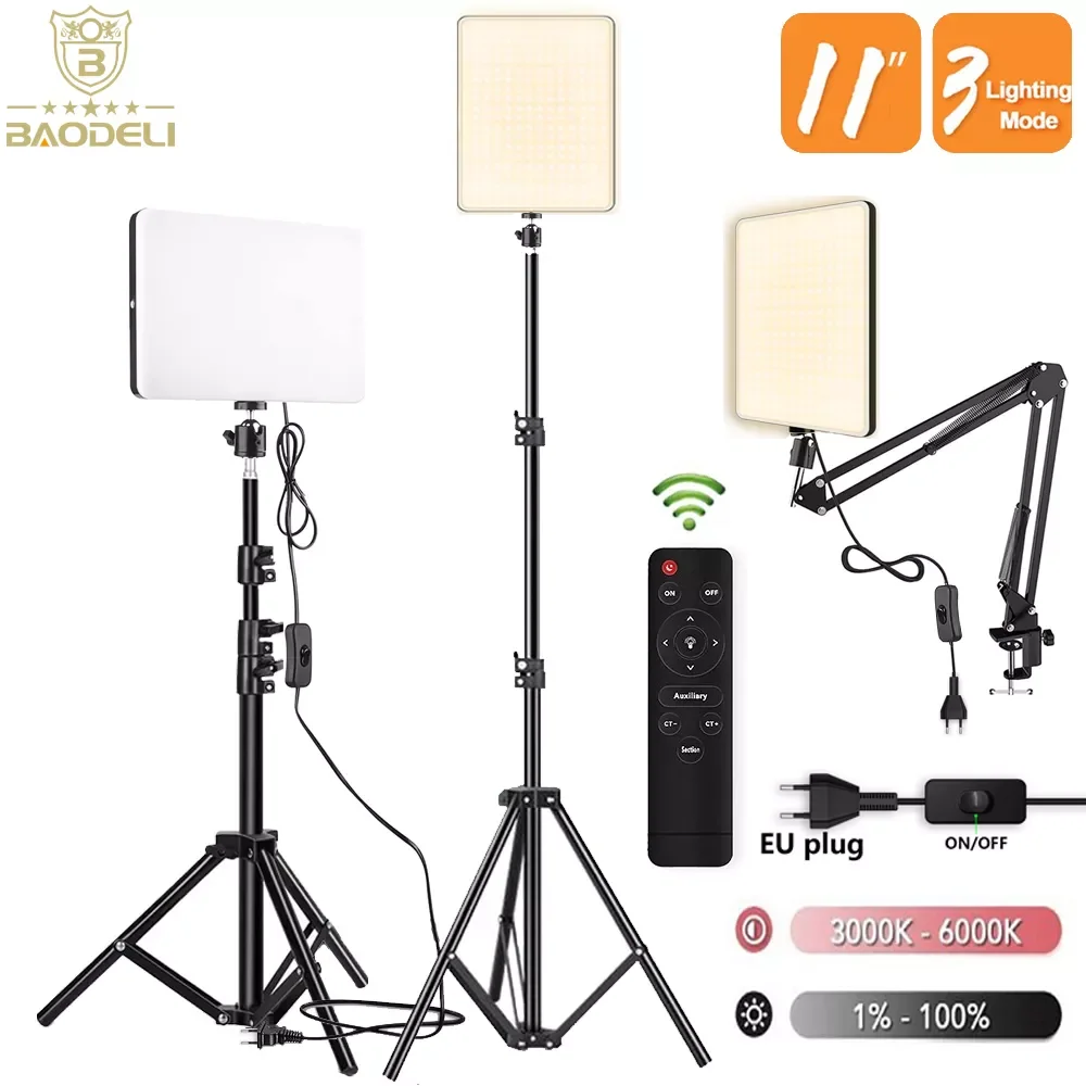 LED Fill Lamp Video Light Panel Bi-color 2700k-5700k Photography Lighting Live Stream Photo Studio Light With Stand EU Plug
LED Fill Lamp Video Light Panel Bi-color 2700k-5700k Photography Lighting Live Stream Photo Studio Light With Stand EU Plug