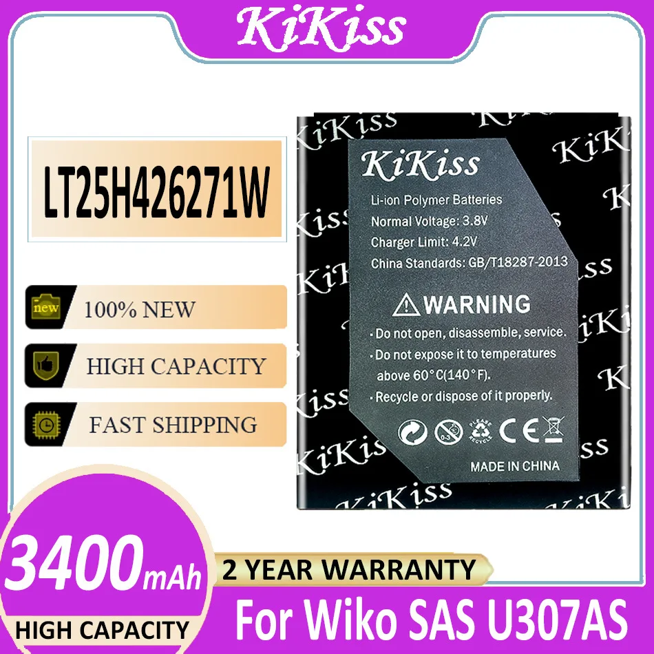 Оригинальный аккумулятор 3400 мАч KiKiss LT25H426271W для Wiko SAS U307AS Bateria
Оригинальный аккумулятор 3400 мАч KiKiss LT25H426271W для Wiko SAS U307AS Bateria