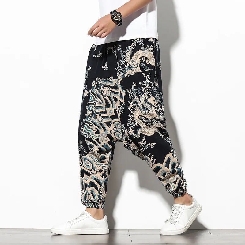 Men Traditional Style 2023 Summer Dragon Printed Casual Cotton Harem Pants Korean Style Loose Hip Hop Streetwear Male Trouser
Men Traditional Style 2023 Summer Dragon Printed Casual Cotton Harem Pants Korean Style Loose Hip Hop Streetwear Male Trouser