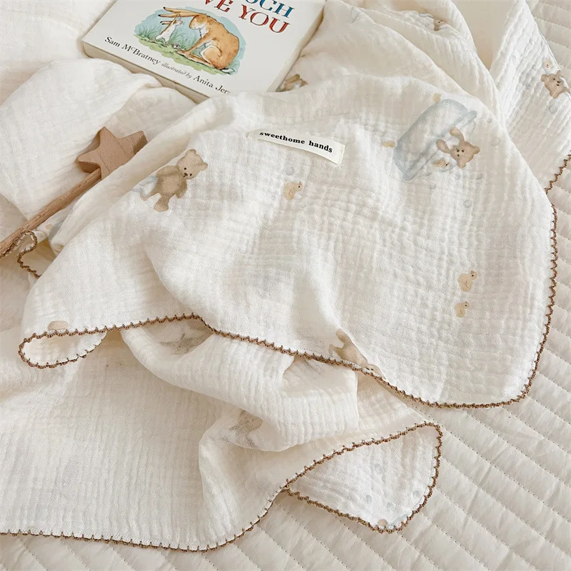 MILANCEL New Spring Baby Bathing Bear Blanket Children's Six Layer Gauze Nap Blanket
MILANCEL New Spring Baby Bathing Bear Blanket Children's Six Layer Gauze Nap Blanket