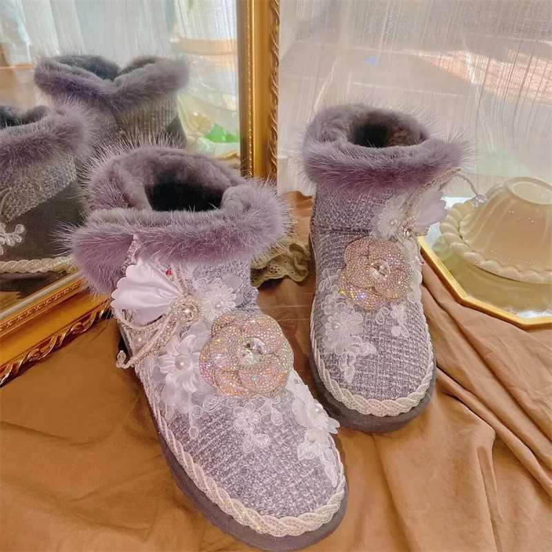 Winter hand custom cashmere warm casual all-in-one fur boots ribbon large size women's 35-39
Winter hand custom cashmere warm casual all-in-one fur boots ribbon large size women's 35-39