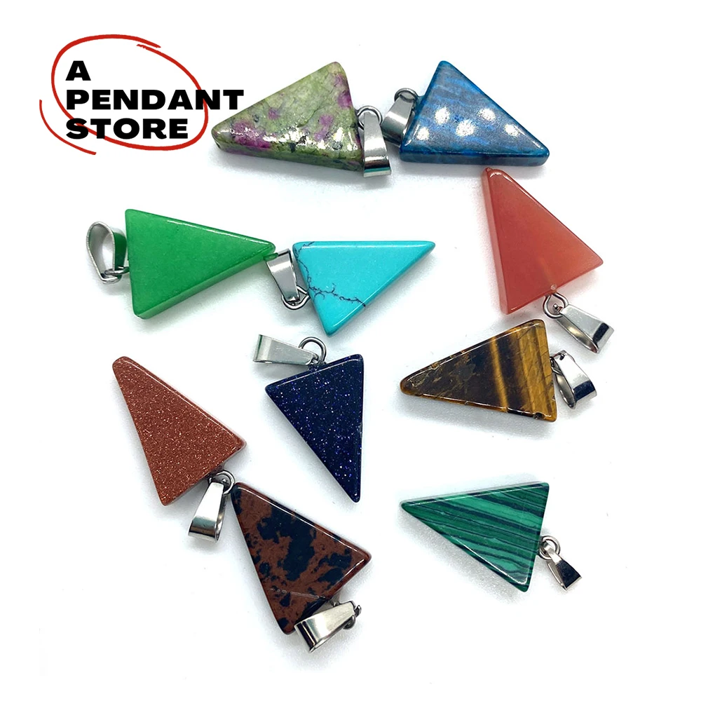 Natural Stone Triangle Pendant Fine Agate Crystal Fashion Jewelry Tiger Eye Stone DIY Necklace Earrings Bracelet Accessories
Natural Stone Triangle Pendant Fine Agate Crystal Fashion Jewelry Tiger Eye Stone DIY Necklace Earrings Bracelet Accessories
