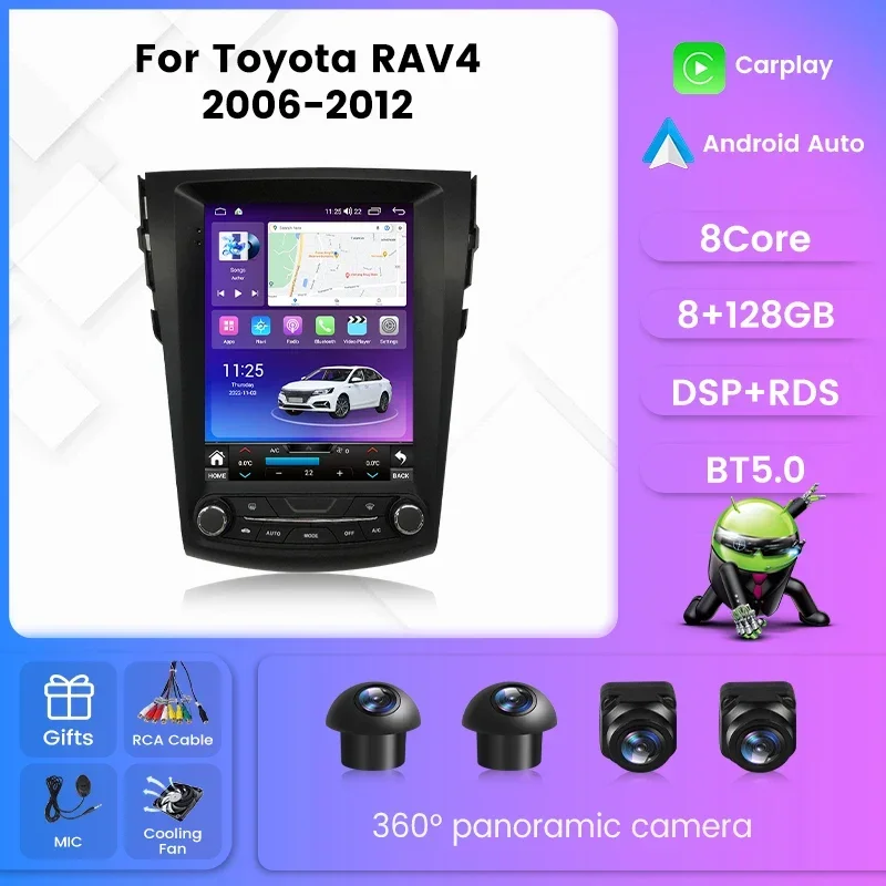 For Тесла Стиль Экран автомагнитола 2дин android Тойота РАВ4 3 XA30 Toyota RAV4 2005 - 2013
