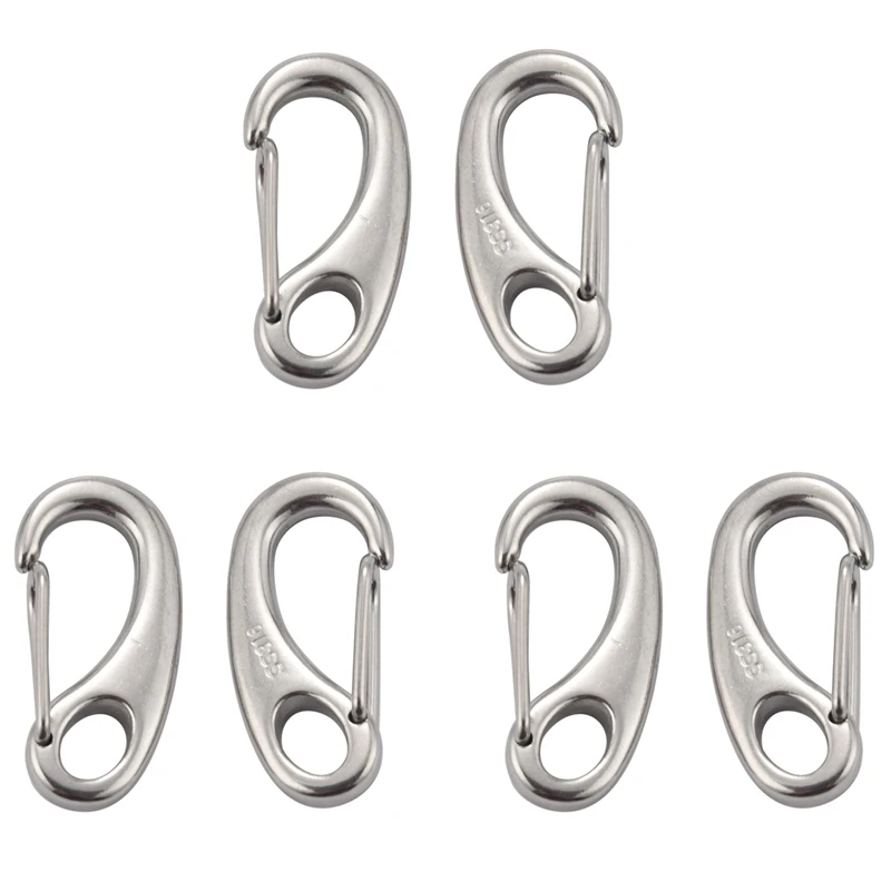 6PCS Boat Marine Stainless Steel Egg Shape Spring Snap Hook Clips Quick Carabiner Outdoor Buckle
6PCS Boat Marine Stainless Steel Egg Shape Spring Snap Hook Clips Quick Carabiner Outdoor Buckle