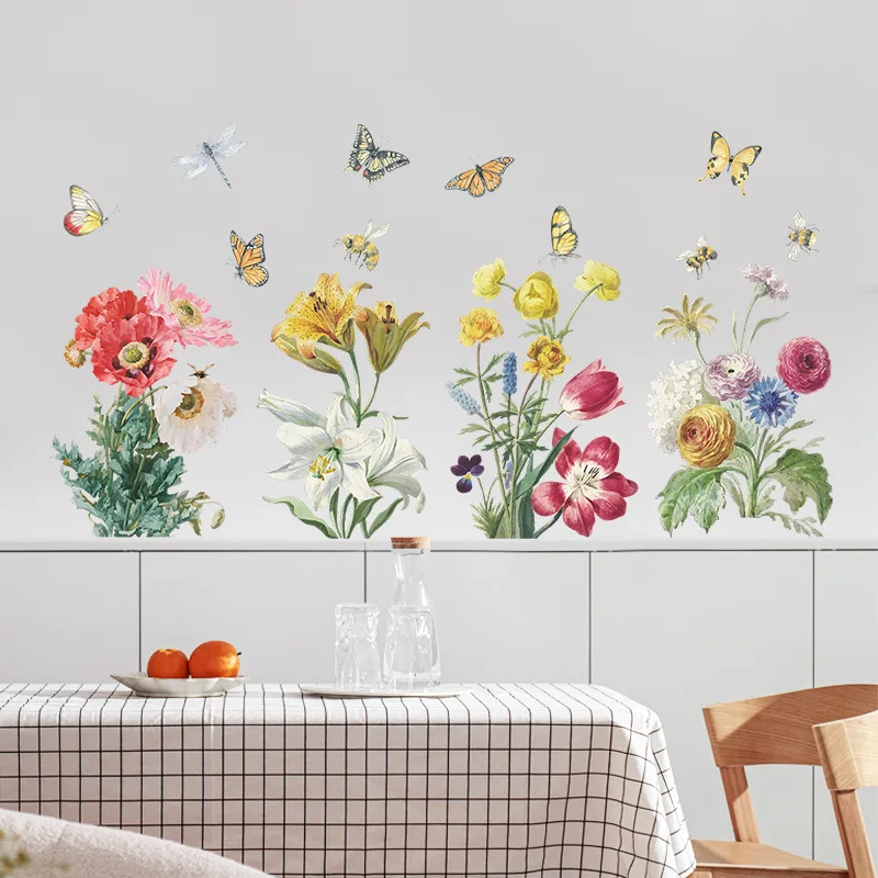 Colorful flowers, leaves, flower clusters, butterfly decorative paintings, bedroom porch decorative wall stickers, self-adhesive
Colorful flowers, leaves, flower clusters, butterfly decorative paintings, bedroom porch decorative wall stickers, self-adhesive