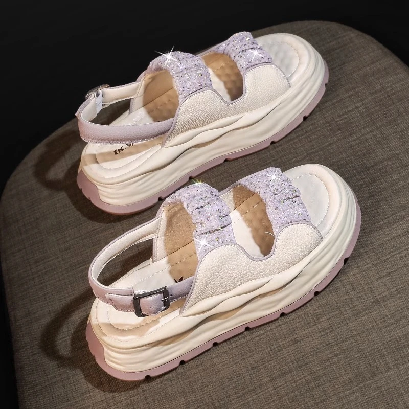 2023 Summer New Platform Sandals Women Fairy Style Rhinestone Band Peep Toe Back Buckle Strap 5cm Thick Soled Gladiator Shoe
2023 Summer New Platform Sandals Women Fairy Style Rhinestone Band Peep Toe Back Buckle Strap 5cm Thick Soled Gladiator Shoe