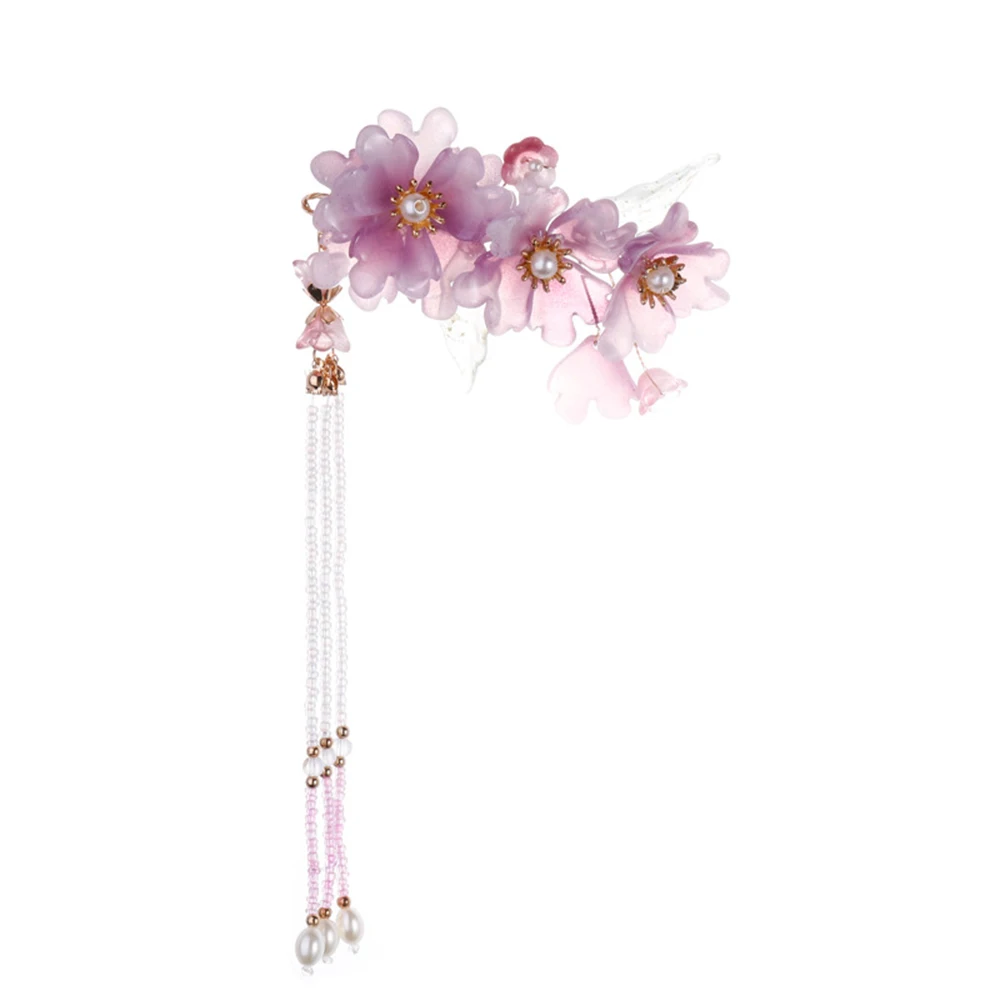 Girl's Elegant Hair Clip with Tassel Purple Acrylic Flowers for Theme Party Masquerades
Girl's Elegant Hair Clip with Tassel Purple Acrylic Flowers for Theme Party Masquerades